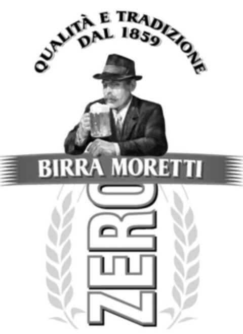 QUALITÀ E TRADIZIONE DAL 1859 BIRRA MORETTI ZERO Logo (EUIPO, 03.02.2006)