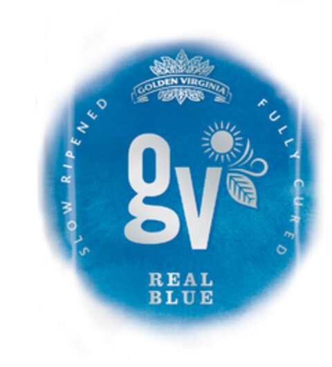 GV REAL BLUE SLOW RIPENED FULLY CURED GOLDEN VIRGINIA Logo (EUIPO, 07.07.2014)