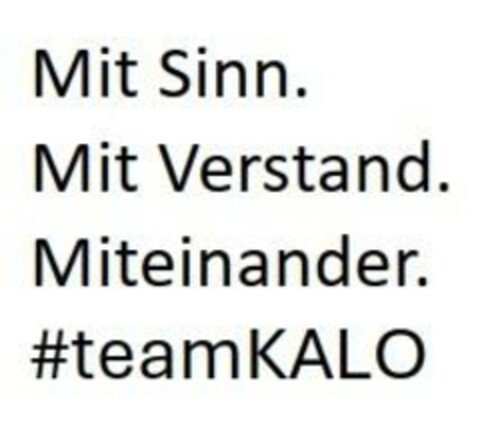 Mit Sinn. Mit Verstand. Miteinander. #teamKALO Logo (EUIPO, 30.05.2024)