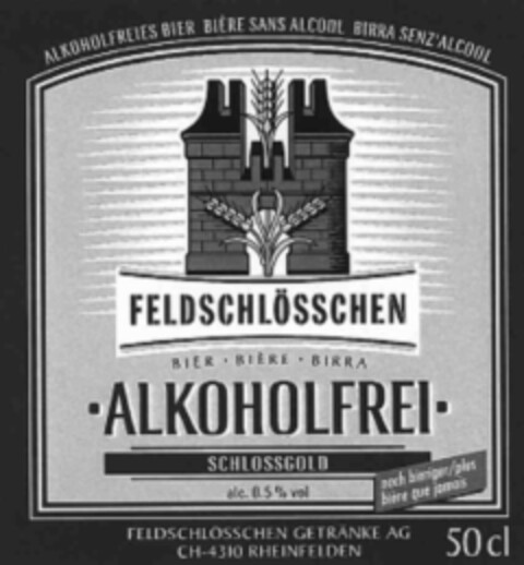 FELDSCHLÖSSCHEN ALKOHOLFREI SCHLOSSGOLD Logo (IGE, 21.05.2004)