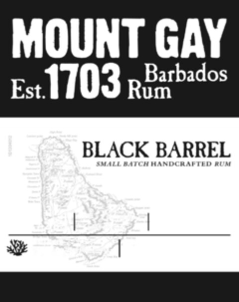 MOUNT GAY Est. 1703 Barbados Rum BLACK BARREL SMALL BATCH HANDCRAFTED RUM Logo (IGE, 12.02.2016)
