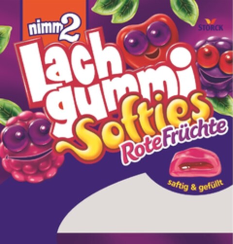 nimm2 Lachgummi Softies RoteFrüchte saftig & gefüllt STORCK Logo (IGE, 07/12/2016)