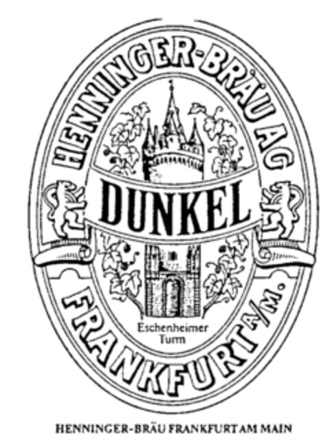 DUNKEL HENNINGER-BRäU AG FRANKFURT A/M. Logo (IGE, 05.07.1988)