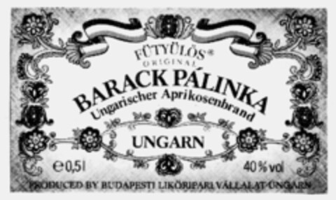 BARACK PALINKA Ungarischer Aprikosenbrand Logo (IGE, 19.11.1990)