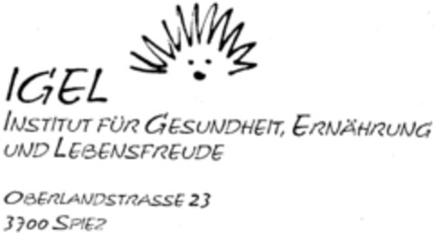 IGEL INSTITUT FÜR GESUNDHEIT, ERNÄHRUNG UND LEBENSFREUDE OBERLANDSTRASSE 23 3700 SPIEZ Logo (IGE, 11/17/1998)