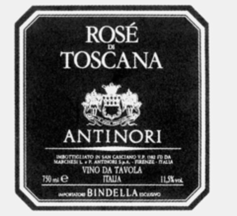 ROSé DI TOSCANA TE DUCE PROFICIO ANTINORI BINDELLA Logo (IGE, 16.12.1991)