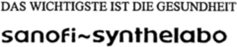 DAS WICHTIGSTE IST DIE GESUNDHEIT sanofi-synthelabo Logo (IGE, 20.07.1999)