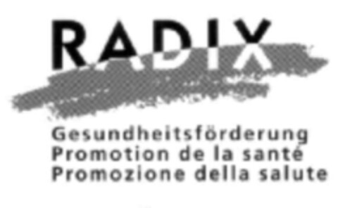 RADIX Gesundheitsförderung Promotion de la santé Promozione della salute Logo (IGE, 11.07.2001)