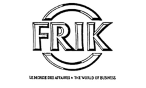 FRIK LE MONDE DES AFFAIRES . THE WORLD OF BUSINESS Logo (IGE, 21.01.1987)