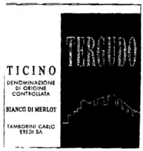 TERGUDO TICINO DENOMINAZIONE DI ORIGINE CONTROLLATA BIANCI DI MERLOT TAMBORINI CARLO EREDI SA Logo (IGE, 12.07.2004)