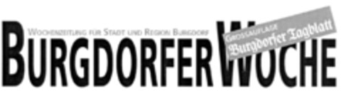 BURGDORFER WOCHE WOCHENZEITUNG FÜR STADT UND REGION BURGDORF GROSSAUFLAGE Burgdorfer Tagblatt Logo (IGE, 06/13/2006)