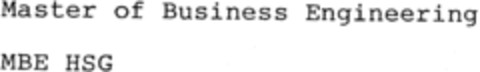 Master of Business Engineering MBE HSG Logo (IGE, 04/01/1999)