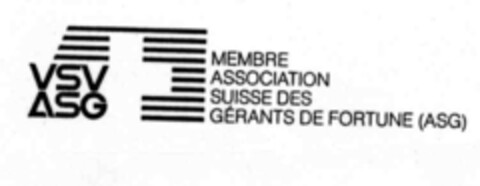 VSV ASG MEMBRE ASSOCIATION SUISSE DES GÉRANTS DE FORTUNE (ASG) Logo (IGE, 22.07.1998)