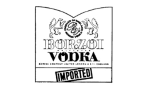 BORZOI VODKA IMPORTED Logo (IGE, 04/29/1987)