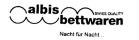 albis bettwaren SWISS QUALITY Nacht für Nacht.. Logo (IGE, 26.10.1994)