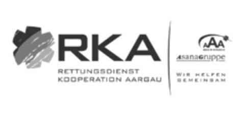 RKA RETTUNGSDIENST KOOPERATION AARGAU AAA Alpine Air Ambulance AsanaGruppe WIR HELFEN GEMEINSAM Logo (IGE, 19.02.2013)