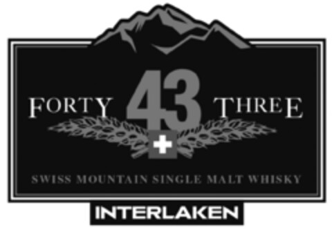 FORTY 43 THREE SWISS MOUNTAIN SINGLE MALT WHISKY INTERLAKEN Logo (IGE, 01.09.2015)