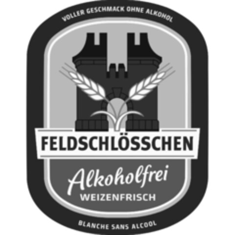 VOLLER GESCHMACK OHNE ALKOHOL FELDSCHLÖSSCHEN Alkoholfrei WEIZENFRISCH BLANCHE SANS ALCOOL Logo (IGE, 01/29/2018)