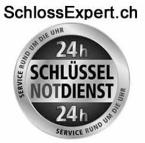 SchlossExpert.ch 24h SCHLÜSSELNOTDIENST SERVICE RUND UM DIE UHR Logo (IGE, 01.05.2012)