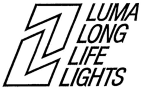 LL LUMA LONG LIFE LIGHTS Logo (IGE, 07.11.1990)
