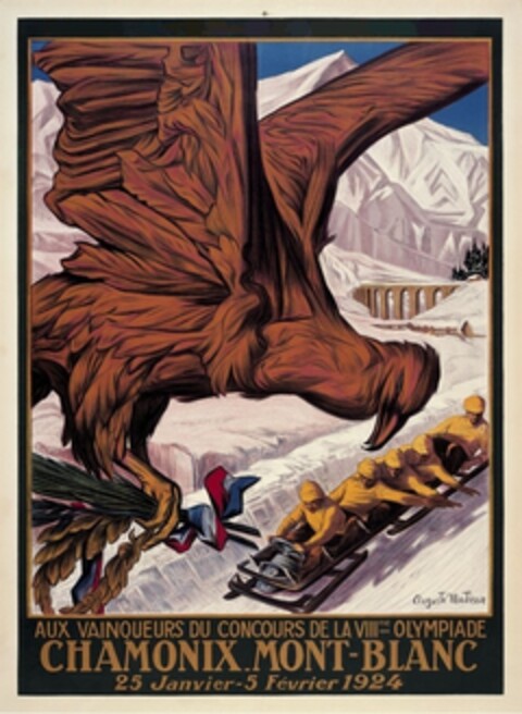 AUX VAINQUEURS DU CONCOURS DE LA VIIIme OLYMPIADE CHAMONIX.MONT-BLANC 25 Janvier- 5 Février 1924 Logo (IGE, 15.11.2012)