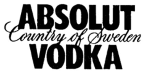 ABSOLUT Country of Sweden VODKA Logo (IGE, 02/26/1991)