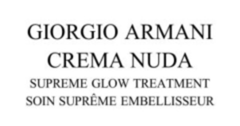 GIORGIO ARMANI CREMA NUDA SUPREME GLOW TREATMENT SOIN SUPRÊME EMBELLISSEUR Logo (IGE, 30.06.2014)