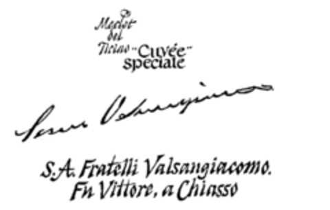 Merlot del Ticino ''Cuvée'' speciale S.A. Fratelli Valsangiacomo. Fu Vittore, a Chiasso Logo (IGE, 06/24/1987)