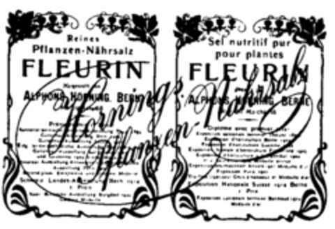 FLEURIN Hornings Pflanzen-Nährsalz Logo (IGE, 03.05.1989)