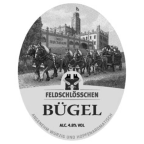 FELDSCHLÖSSCHEN BÜGEL ALC. 4.8% VOL ANGENEHM WÜRZIG UND HOPFENAROMATISCH Logo (IGE, 01/17/2020)