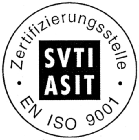 SVTI ASIT Zertifizierungsstelle EN ISO 9001 Logo (IGE, 07.05.1996)