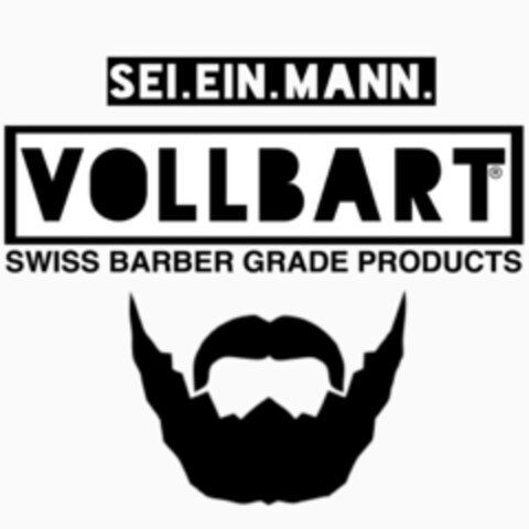 SEI.EIN.MANN. VOLLBART SWISS BARBER GRAD PRODUCTS Logo (IGE, 02/07/2018)