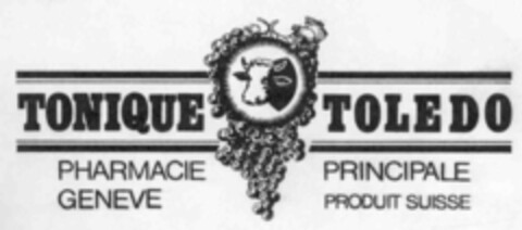 TONIQUE TOLEDO PHARMACIE GENEVE PRINCIPALE PRODUIT SUISSE Logo (IGE, 04.02.1975)