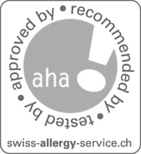 approved by recommended by tested by swiss-allergy-service.ch aha! Logo (IGE, 31.05.2011)