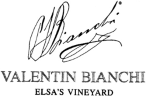 Bianchi VALENTIN BIANCHI ELSA'S VINEYARD Logo (IGE, 23.10.1998)