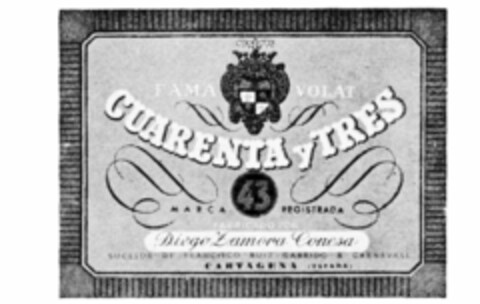 CUARENTA y TRES Logo (IGE, 29.12.1987)