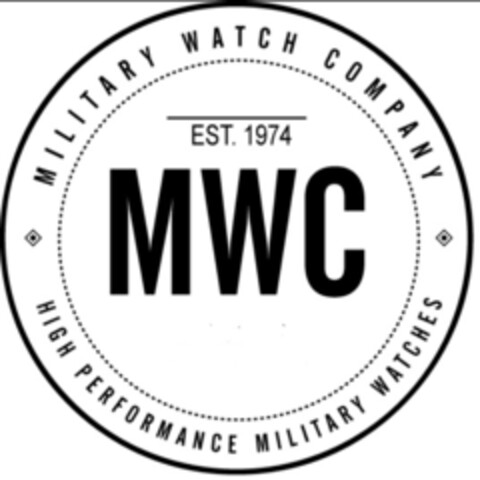 MILITARY WATCH COMPANY MWC EST 1974 HIGH PERFORMANCE MILITARY WATCHES Logo (IGE, 04.10.2023)