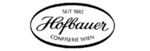 Seit 1882 Hofbauer CONFISERIE WIEN Logo (IGE, 10.04.1986)