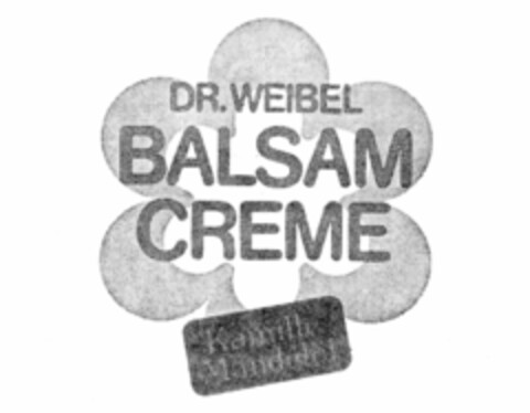 DR. WEIBEL BALSAM CREME Kamille Mandelöl Logo (IGE, 02.04.1987)
