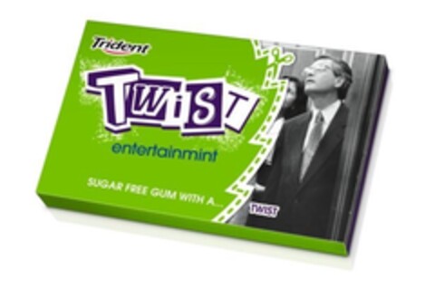 Trident TWIST entertainmint SUGAR FREE GUM WITH A... TWIST Logo (IGE, 22.06.2012)