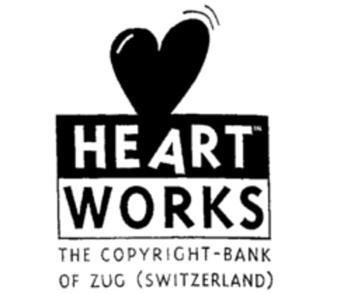 HEART WORKS THE COPYRIGHT-BANK OF ZUG (SWITZERLAND) Logo (IGE, 08.02.1996)