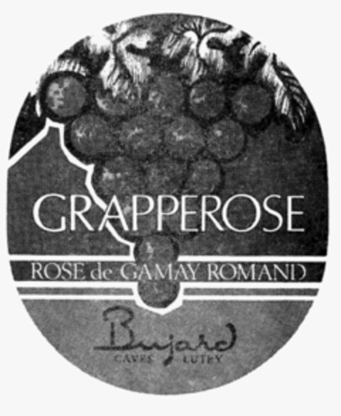 GRAPPEROSE ROSÉ de GAMAY ROMAND Bujard CAVES LUTRY Logo (IGE, 16.03.1981)
