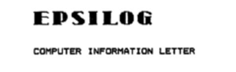 EPSILOG COMPUTER INFORMATION LETTER Logo (IGE, 25.06.1986)