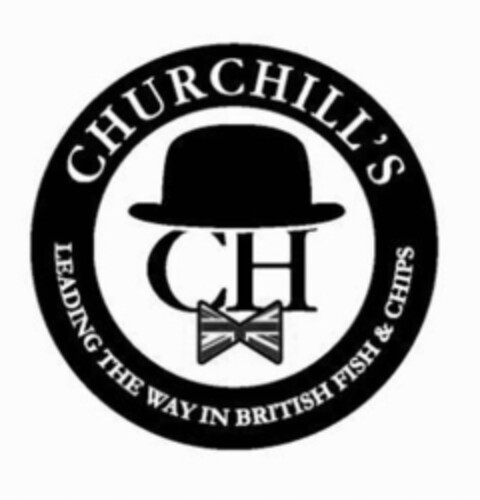 CH CHURCHILL'S LEADING THE WAY IN BRITISH FISH & CHIPS Logo (IGE, 07.06.2013)