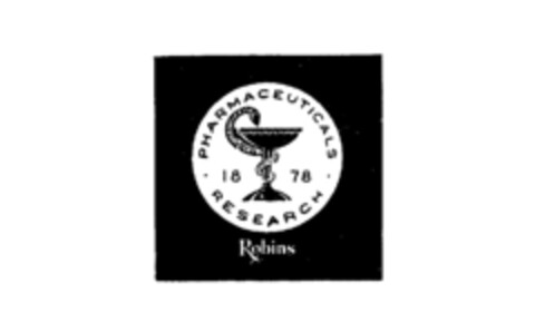 PHARMACEUTICALS RESEARCH 1878 Robins Logo (IGE, 19.08.1978)