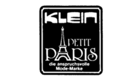 KLEIN PETIT PARIS die anspruchsvolle Mode-Marke Logo (IGE, 07/05/1988)