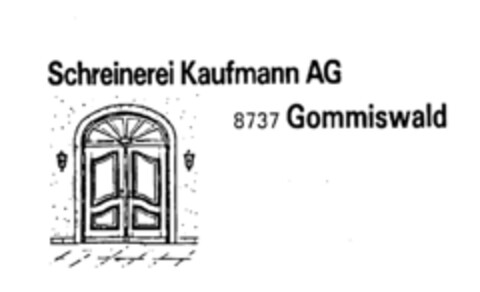 Schreinerei Kaufmann AG 8737 Gommiswald Logo (IGE, 02.06.1987)