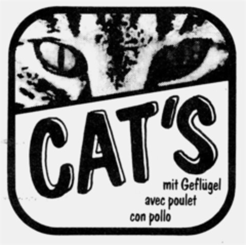 CAT'S mit Geflügel avec poulet con pollo Logo (IGE, 09.11.1990)