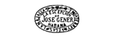 LA ESCEPCION DE JOSE GENER HABANA MONTERREY VEGAS LAMAJAGLA Logo (IGE, 28.10.1988)