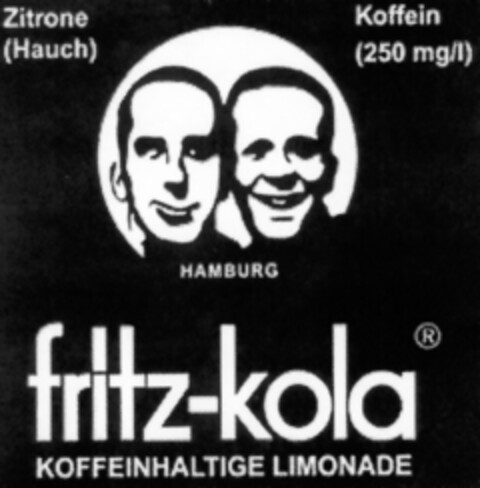 fritz-kola KOFFEINHALTIGE LIMONADE HAMBURG Logo (IGE, 01/30/2009)